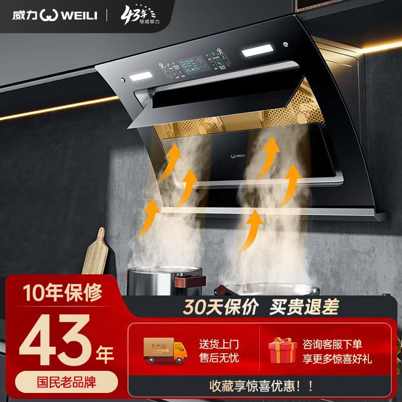 WEILI 威力 WLS05油烟机双电机欧式家用厨房壁挂式抽油烟侧吸式自动清洗 189元