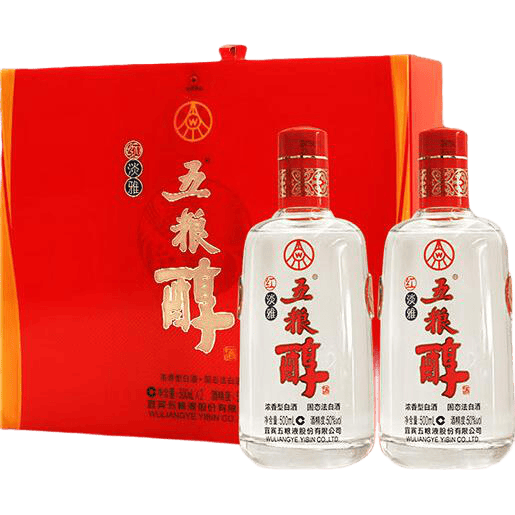 五粮液 五粮醇红淡雅 50° 浓香型 500ml×2 75元，超级补贴找到加购下单 。也