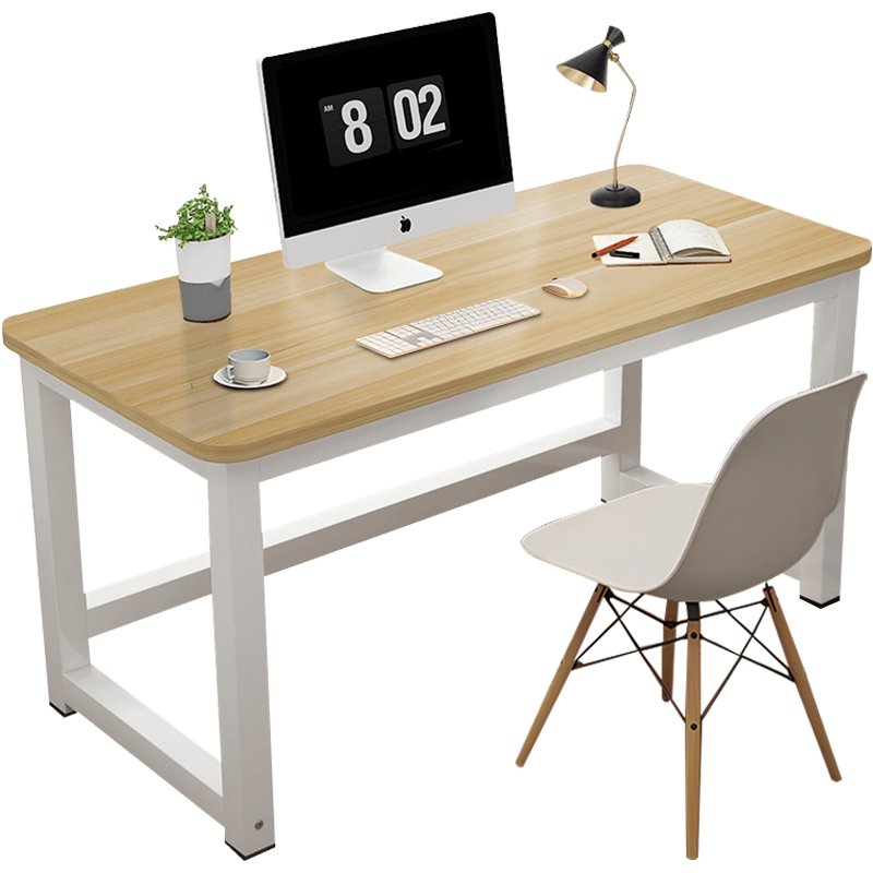 舒客艺家 电脑桌 台式小户型学习办公桌 80*50*74 木纹白架 54.9元