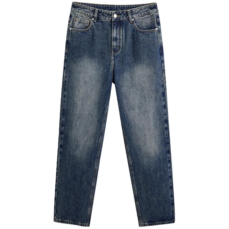 GXG 奥莱男装经典蓝色水洗休闲宽松舒适基础直筒牛仔裤男长裤 199元