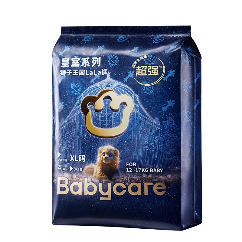 PLUS会员：bc babycare 狮子王国 皇室拉拉裤 【XL】4片 12-17KG 8.46元