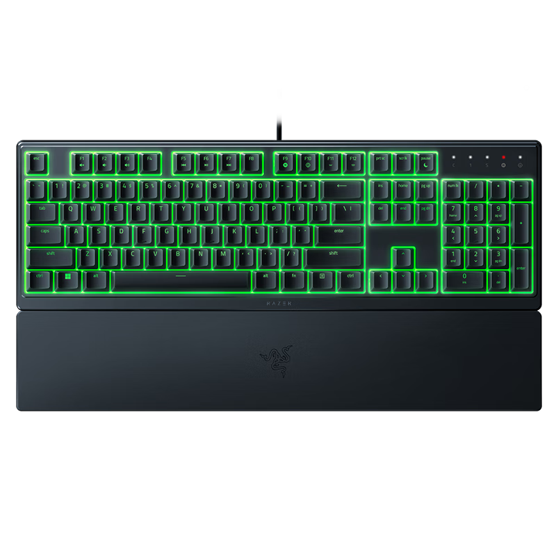 双11、plus:Razer/雷蛇 雨林狼蛛V3 X 薄膜键盘 带腕托 RGB灯效104键 黑色 219.12元(