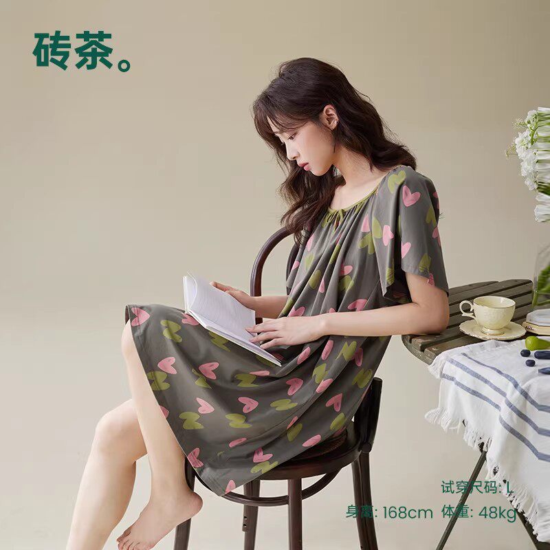 安之伴 巨凉感 女士纯棉睡裙 82522722338 67.15元