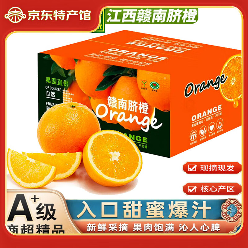 元珍鲜诚 赣南脐橙 新鲜现摘 10斤整箱 单果160-280g