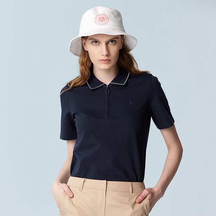 HAZZYS 哈吉斯 修身短袖T恤女士夏季Polo衫设计感小众品牌体恤 313元