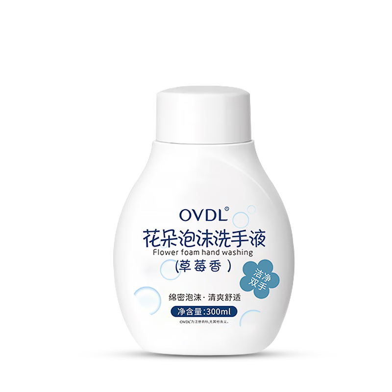 PLUS会员、需首单：OVDL 花朵泡泡洗手液补充液 300ml 3.93元包邮