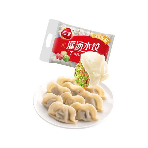 三全 灌汤系列猪肉白菜饺子1kg约54只 速冻水饺早餐生鲜食品 9.59元