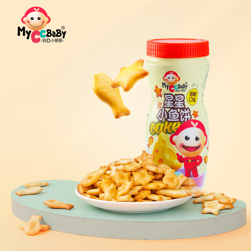 MyCcBaBy 我D小蔡蔡 宝宝饼干 星星小鱼饼牛奶味100g 7.89元（需买2件，需用券）