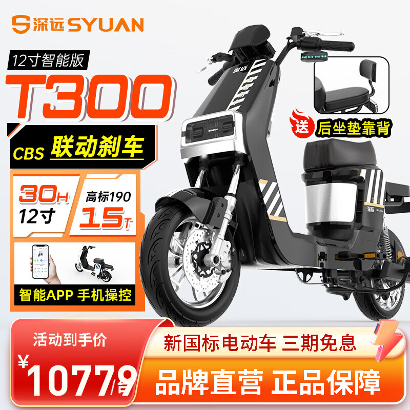 粤池久 深远 T300 电动车 TDR090Z 48V145AH+145AH 10779元（需用券）