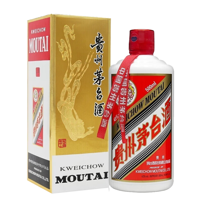 plus会员：茅台（MOUTAI） 飞天 43﹪vol 500ml 贵州茅台酒（带杯） 890.01元