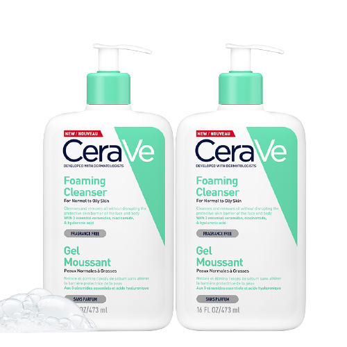 PLUS会员：CeraVe 适乐肤 氨基酸啫喱洁面乳 473ml*2+赠洁面30ml*3+定制保温杯+手