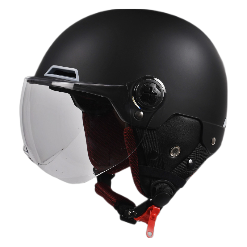 野马 3C认证摩托车头盔男女士电动车四季通用冬季保暖灰帽 亚黑 均码 121元