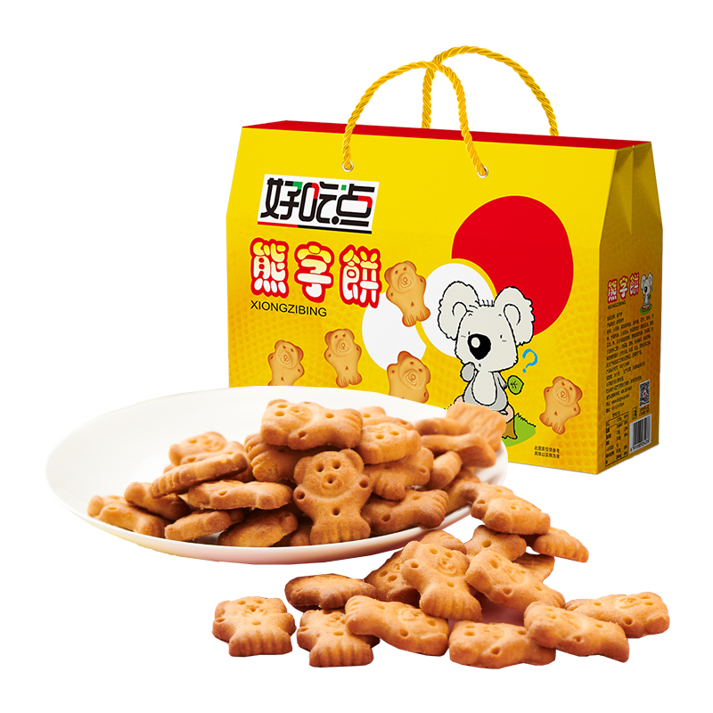 88VIP：好吃点 熊字饼干 1260g*1箱 22.71元