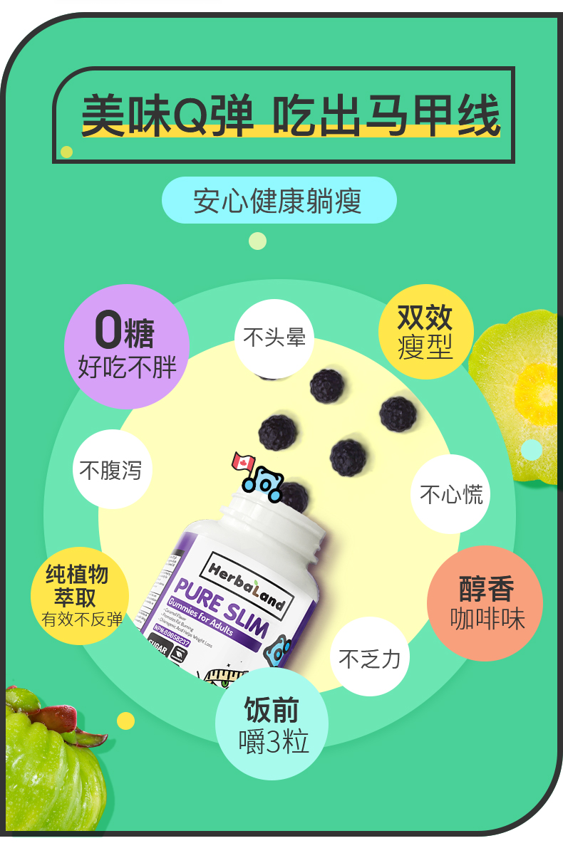 临期清仓 燃烧脂肪 加拿大进口 Herbaland 藤黄果纤塑软糖 90粒x2瓶 券后29元包邮 买手党-买手聚集的地方