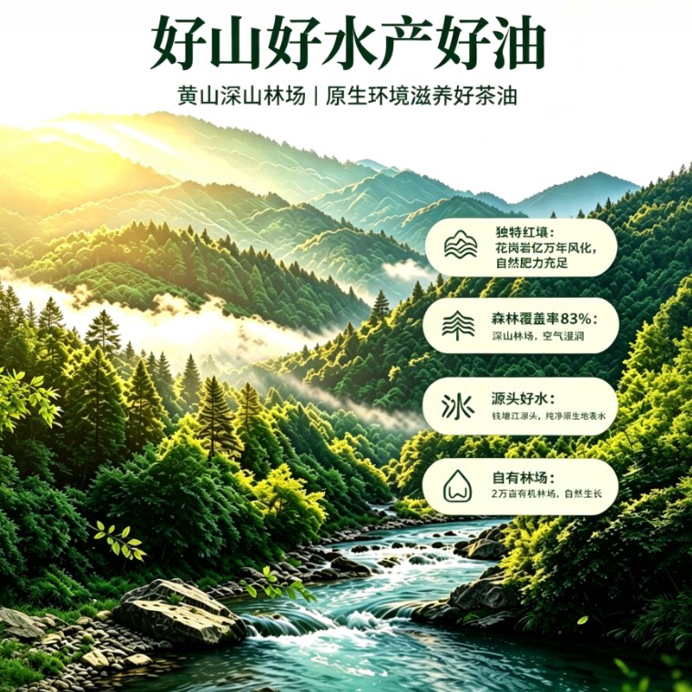 徽 一级冷榨黄山有机野山茶籽油纯正食用油礼盒装孕妇适用500ML*一瓶 61元 - 线报酷