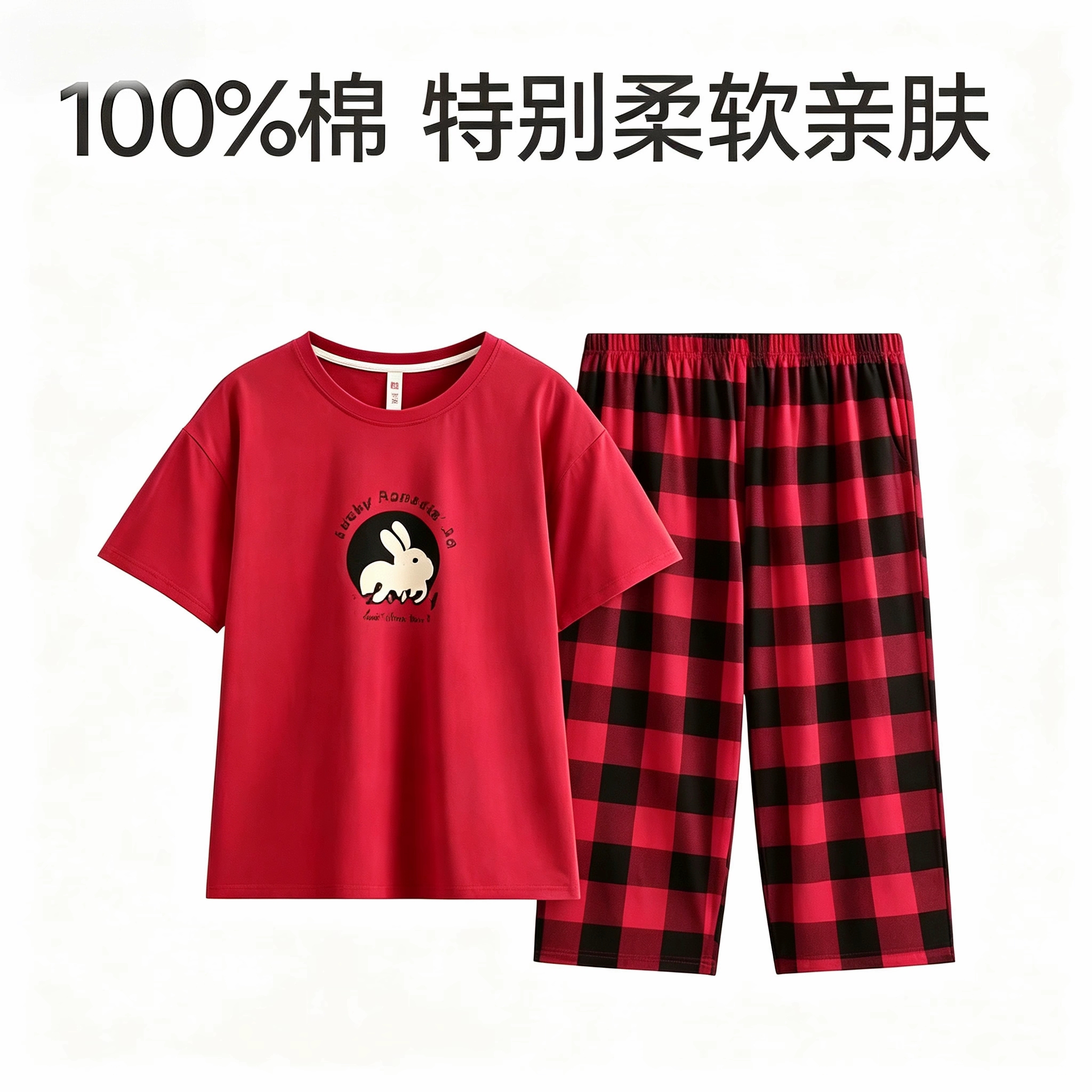 芬腾 轻 弹 柔：女士纯棉睡衣 安哥拉红 69元（需用券）