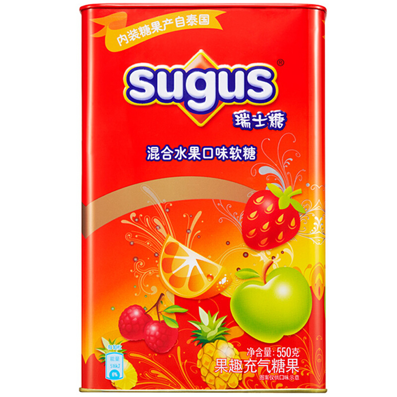 sugus 瑞士糖 水果软糖 混合口味 550g 礼盒装 9.9元（需用券）