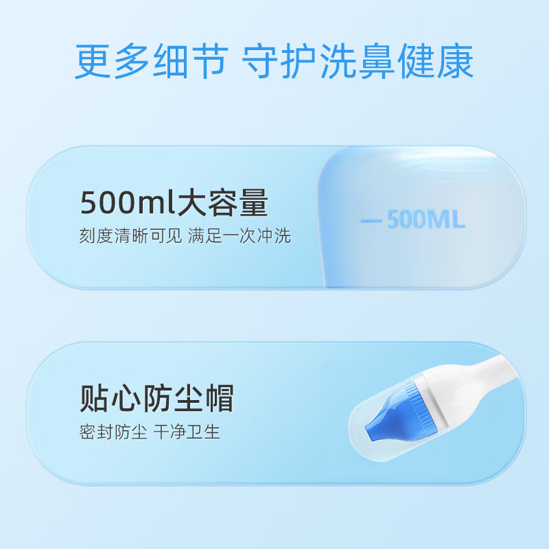 维德 手动洗鼻器500ml+洗鼻盐30袋+双洗鼻头 15.79元 - 线报酷