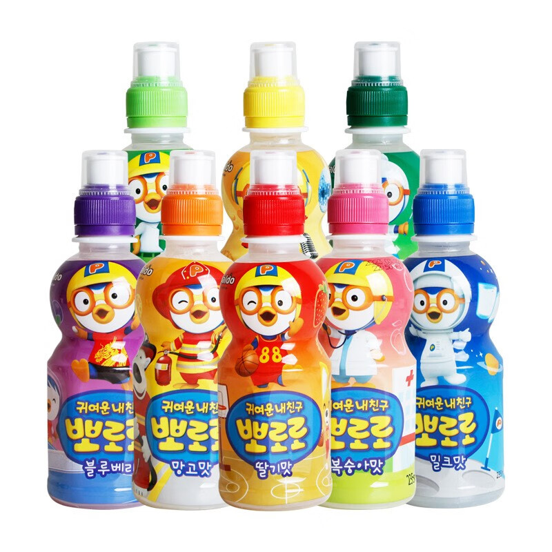 Pororo 啵乐乐儿童饮料韩国混合果味饮品（牛奶味）235ml 5元