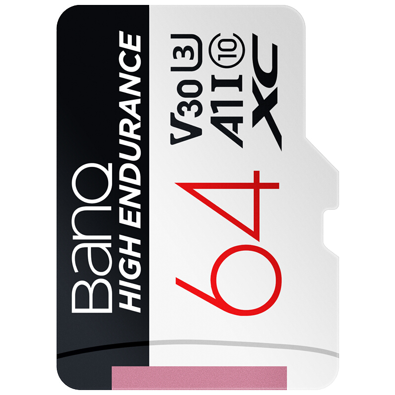 五一放价、有券的上、PLUS会员：BanQ HIGH ENDURANCE V30 Micro-SD存储卡 64GB（UHS-I、V30、U3、A1） 17.79元（需用券）