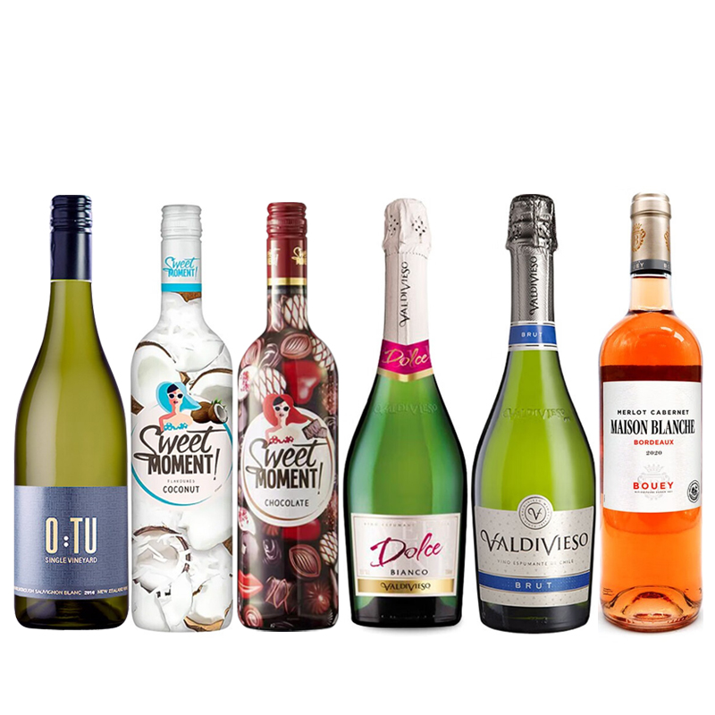 瓦帝维索 Vina Valdivieso 甜蜜时光 清爽葡萄酒及起泡酒 莫斯卡托 起泡酒 2020年 750mL*6瓶 礼盒装 258元