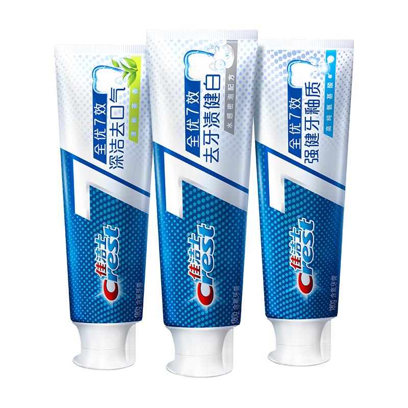 Crest 佳洁士 全优7效固齿护龈美白清口含氟防蛀牙膏540g京东自营新老包装混