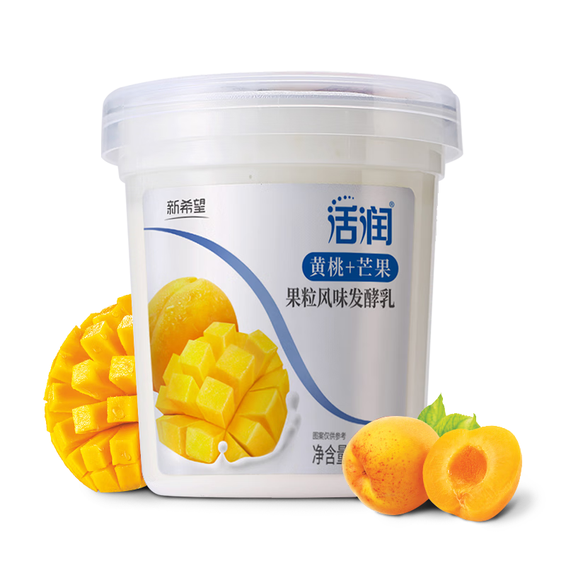 pLus会员，新希望 活润大果粒 黄桃+芒果 370g*2 风味发酵乳酸奶酸牛奶 15.67元
