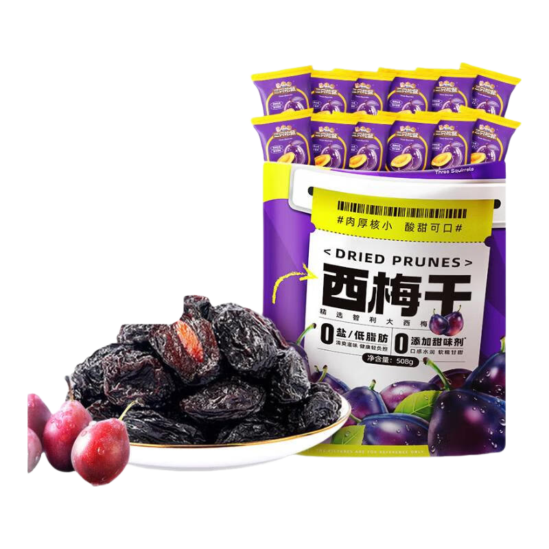 三只松鼠 智利大西梅干 508g 开胃休闲零食 14.9元