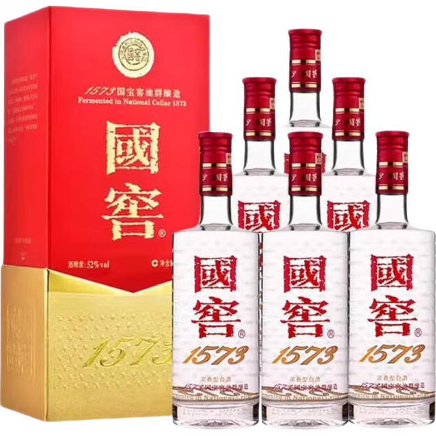 京东百亿补贴：国窖1573 经典 52度 浓香型白酒 580ml*6瓶 整箱装 5448.86元 包邮