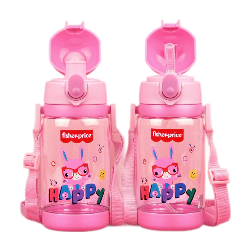 Fisher-Price 兒童水杯雙蓋兩用運動杯Tritan材質費雪喝水杯子520ML粉 雙蓋杯粉色