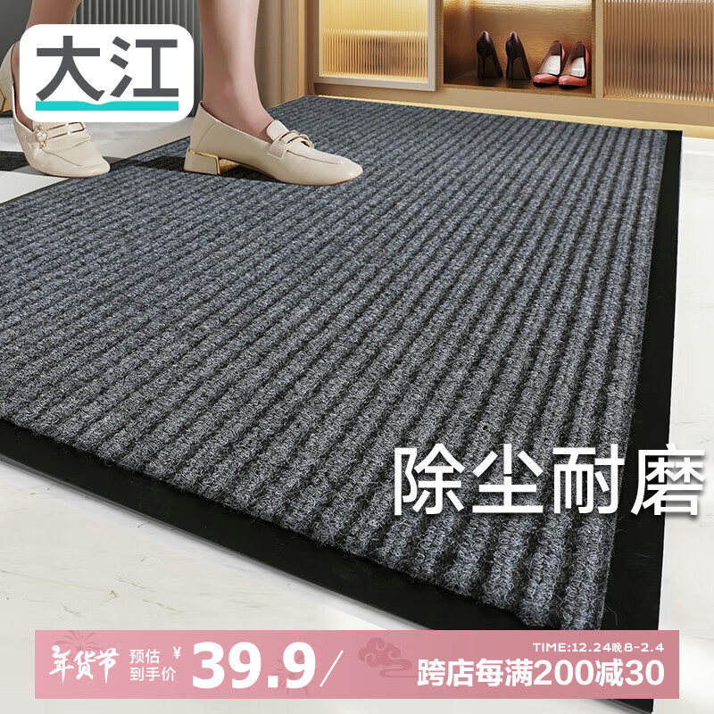 大江 DAJIANG 入户门地垫 脚垫进户门进门地垫60x90cm 倾缕条纹 ￥29.9