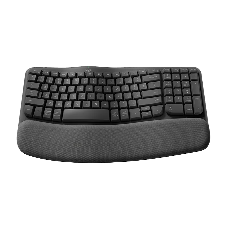 Plus:罗技（Logitech）Wave Keys人体工学键盘 双模带掌托倾角支架 商用版 388.03元