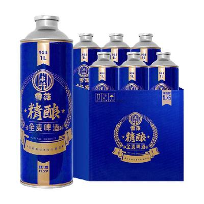 88vip：雪花啤酒全麦精酿1L*6罐礼盒装11.5度送礼整箱 69.8元包邮