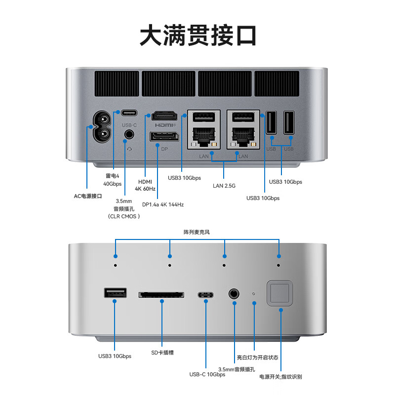 今日必买、PLUS会员：Beelink 零刻 GTi12 UItra 迷你PC（12900H/HK 酷睿i9 GTi12深空灰 