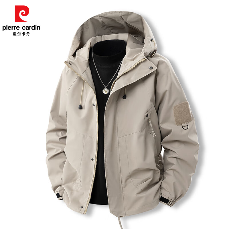 pierre cardin 皮尔·卡丹 男士连帽冲锋衣外套 QG-J90 79.9元（需用券）