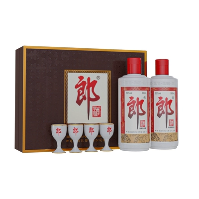 聚划算百亿补贴：郎酒 郎牌郎酒礼盒 500ml*2瓶 白酒礼盒装 53度酱香型 314元