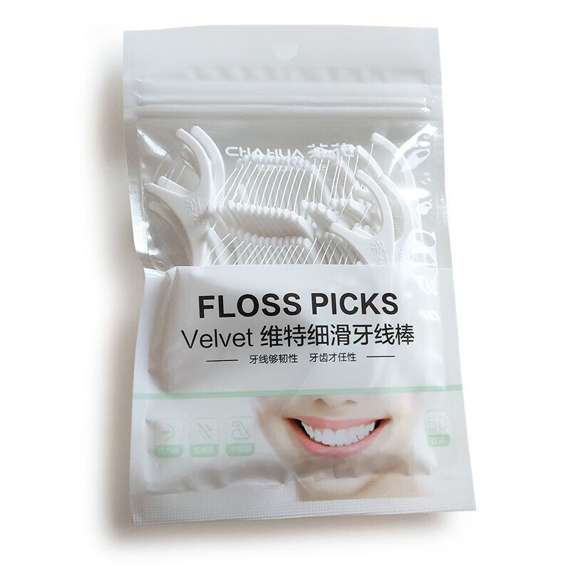 茶花 细滑纤维圆线牙线棒 100枚 耐用袋装 3.95元