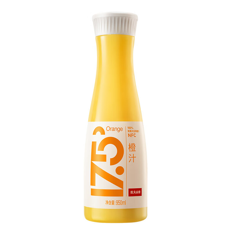 PLUS会员：NONGFU SPRING 农夫山泉 17.5° 橙汁 950ml*3件 65元（合21.67元/件）