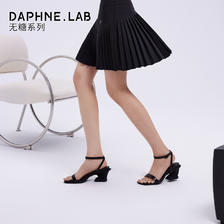 DAPHNE 达芙妮 LAB达芙妮无糖3D打印高跟凉鞋女2023新款黑色粗跟时装凉鞋 559元