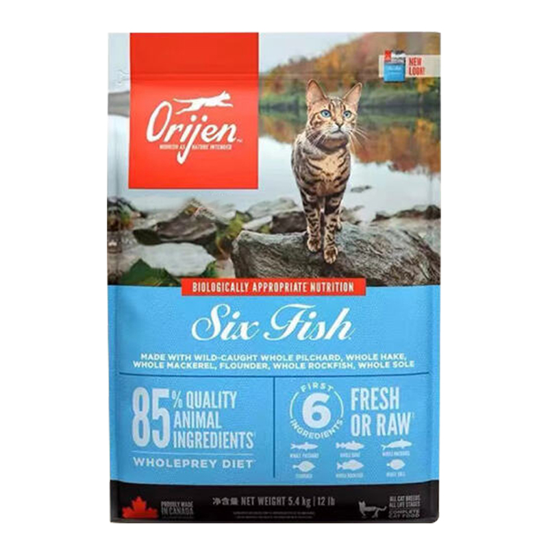 88VIP：Orijen 渴望 海外版渴望无谷六种鱼成幼猫通用猫粮5.4kg/袋临期24-11 398.05
