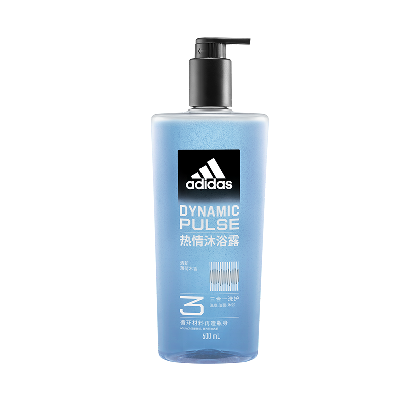 88VIP：adidas 阿迪达斯 男士全洗发沐浴洁面三合一热情沐浴露600ml大容量 33.16