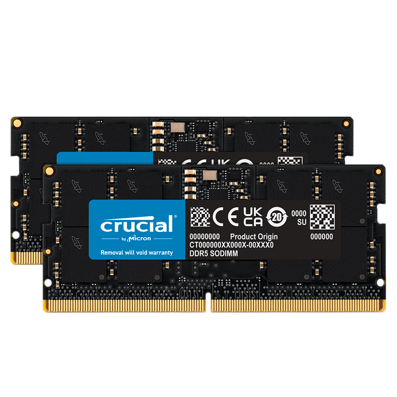 PLUS会员：Crucial 英睿达 DDR5 5600MHz 笔记本内存 普条 48GB 24GB×2 CT2K24G56C46S5 775.0