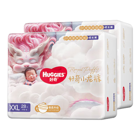 plus会员：好奇（Huggies）皇家御裤小龙裤成长裤XXL56片 *2件 多种尺码 223.94元