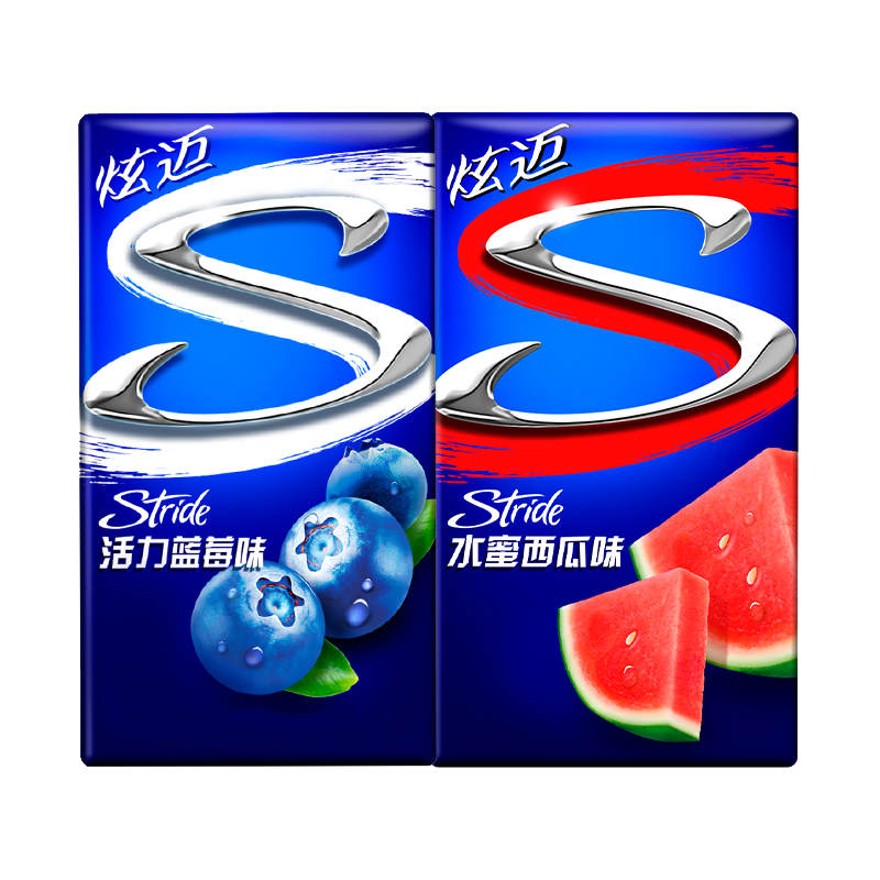 plus会员、需首购：炫迈无糖口香糖 西瓜蓝莓2盒片装（28片*2）100.8g 13.16元包