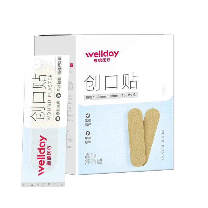 WELLDAY 维德 医用创口贴 100片 6.8元包邮（需用券）