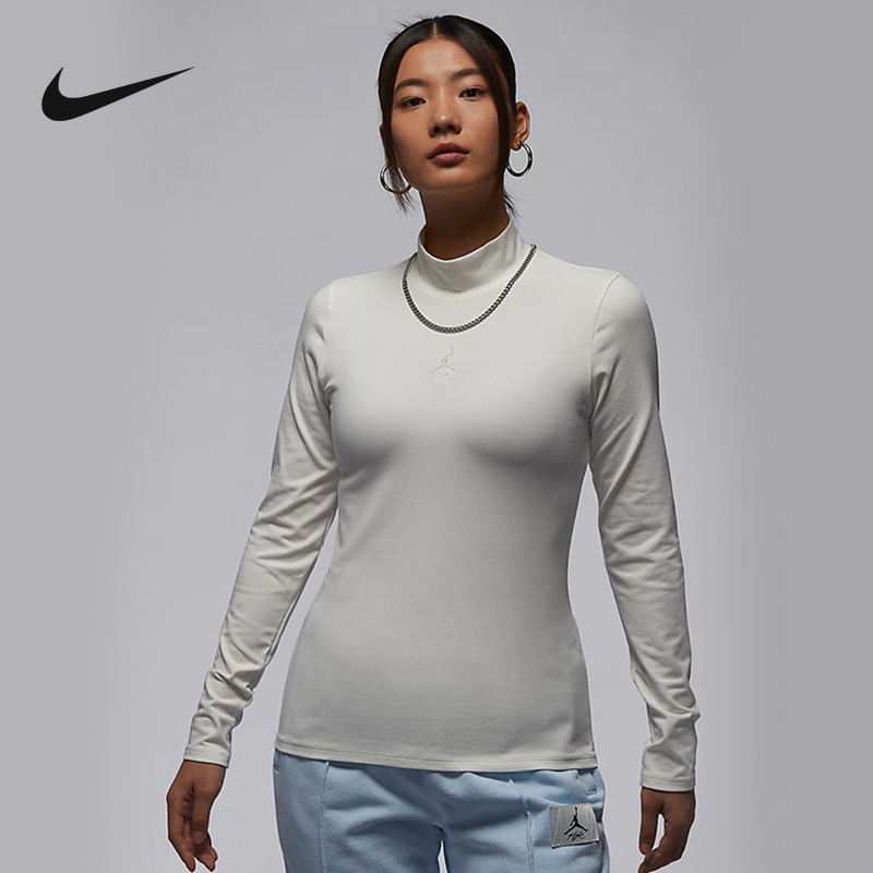 NIKE 耐克 Jordan耐克女子长袖针织打底衫高领企领紧身叠搭T恤FQ8061-133 294元