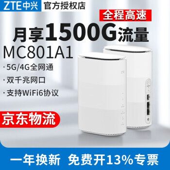 ZTE 中兴 MC801A 双频1166M 家用千兆无线路由器 Wi-Fi 6 单个装 白色 1535元（需用券）