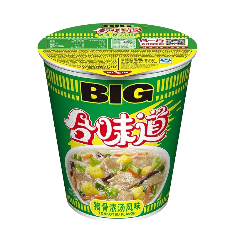 日清食品 合味道 BIG杯 猪骨浓汤风味方便面110g*任选6件 26.4元（合4.4元/件）