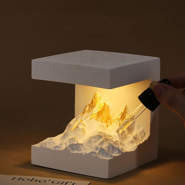 米良品 金山三色小夜灯香薰摆件 送精油 49.9元（需用券）