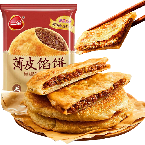 三全 薄皮馅饼 黑椒牛肉风味 300g 4.8元（需用券）